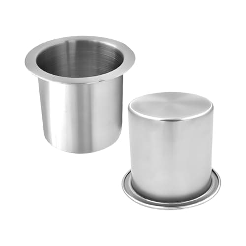 Zpana Drop-in Car Cup Drink Holder, 2PCS 3.43 Inch Stainless Steel Poker Table Water Bottle Holder, Vehicle Insert Drink Cupholder Storage Replacement, Universal Automotive Accessories