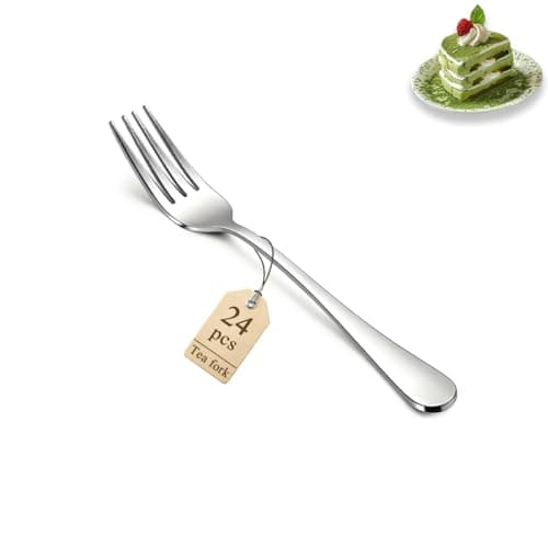 Dessert Forks Set of 24, Stainless Steel 5.5“ Cake Fork for Cocktail, Dessert, Cake, Tea, Fruit, Cheese, Appetizer Small Forks for Party, Hotel, Restaurant, Cafes