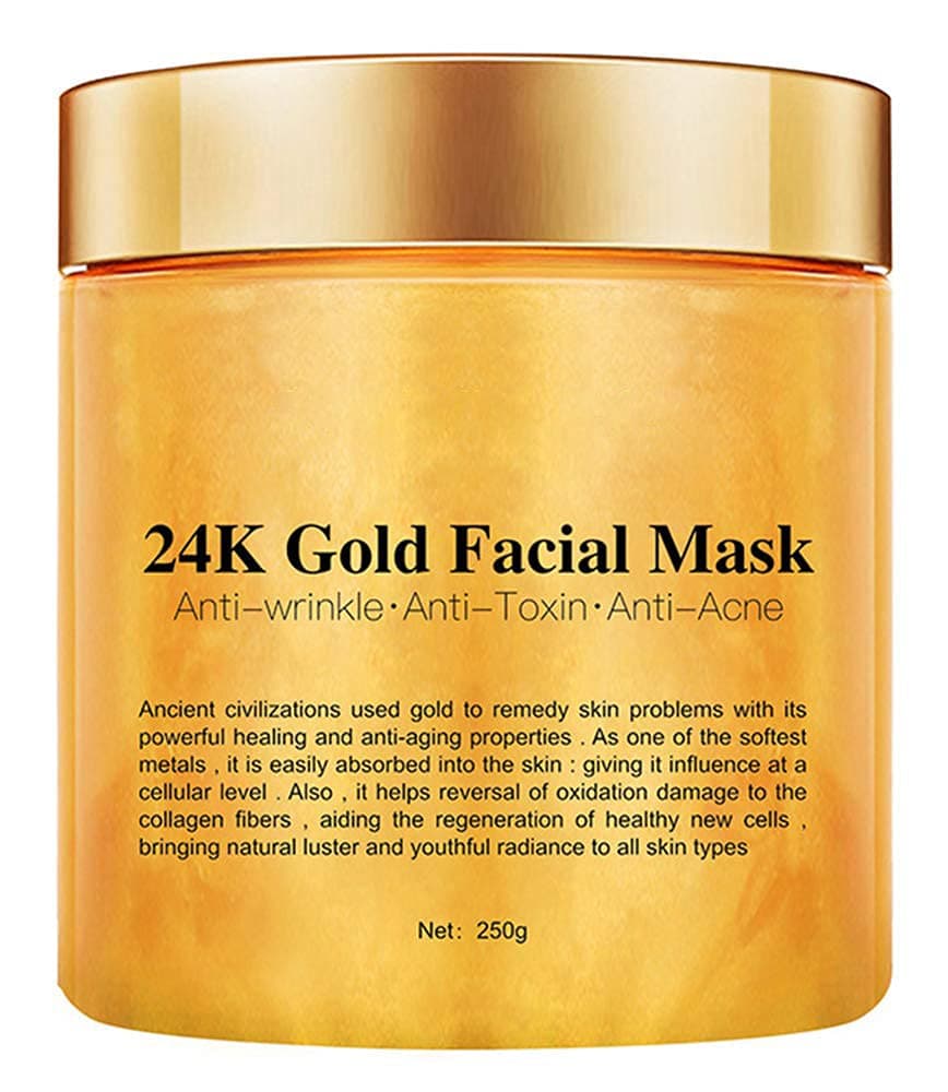 24K Gold Facial Mask Gold Peel Off Mask Rejuvenating Collagen Face Mask For Flawless Skin Reduces Fine Lines Wrinkles Clears Acne Minimizes Pores Moisturizes Firms Up Your Skin 250g