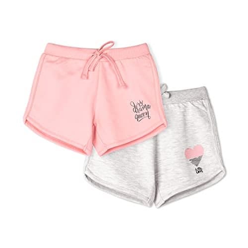 Real Basics Girls Premium Cotton - Regular Fit Printed Shorts Pack of 2, Multi, 13-14 Years