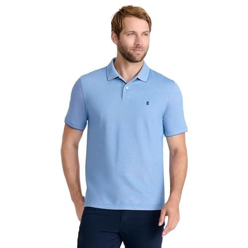 IZOD Men's Advantage Performance Short-Sleeve Polo Shirt, Bright Cobalt, Large