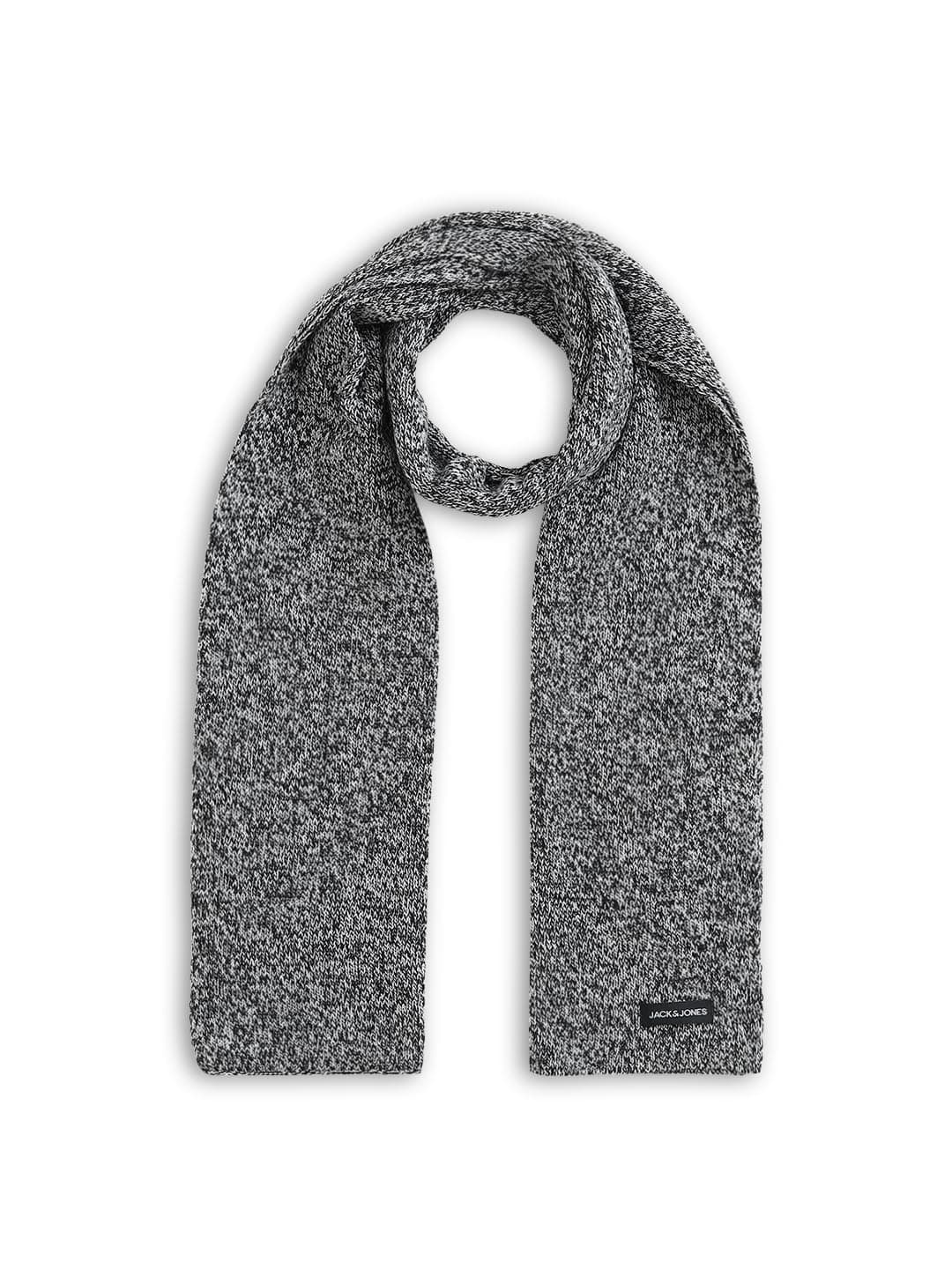 JACK & JONES Men Knitted Grey & White Scarf