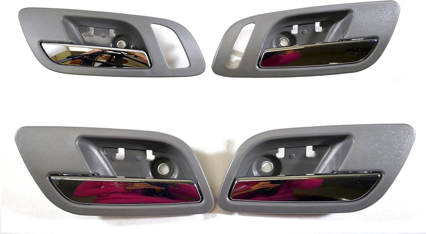 PT Auto Warehouse GM-2546MG-QP2 Inner Door Handle Set - Gray (Titanium) Housing with Chrome Lever