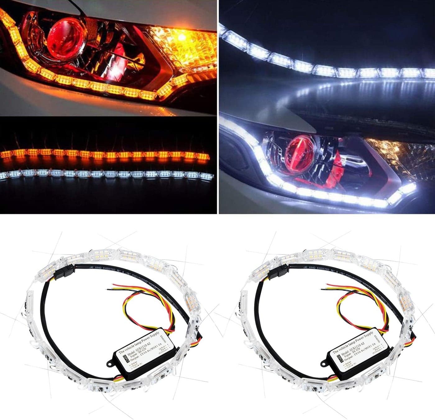 Grandview 2pcs Flexible Car LED Strip Lights