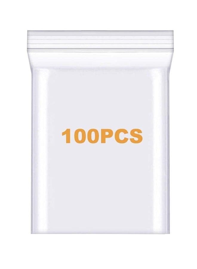 100 Count Quart Clear Reclosable Zip Plastic Poly Bags 9 X 12 with Heavy Duty Plastic Resealable Lock Seal Zipper Bags for Photo, Jewelry, Bakery, Treats, Party Favors