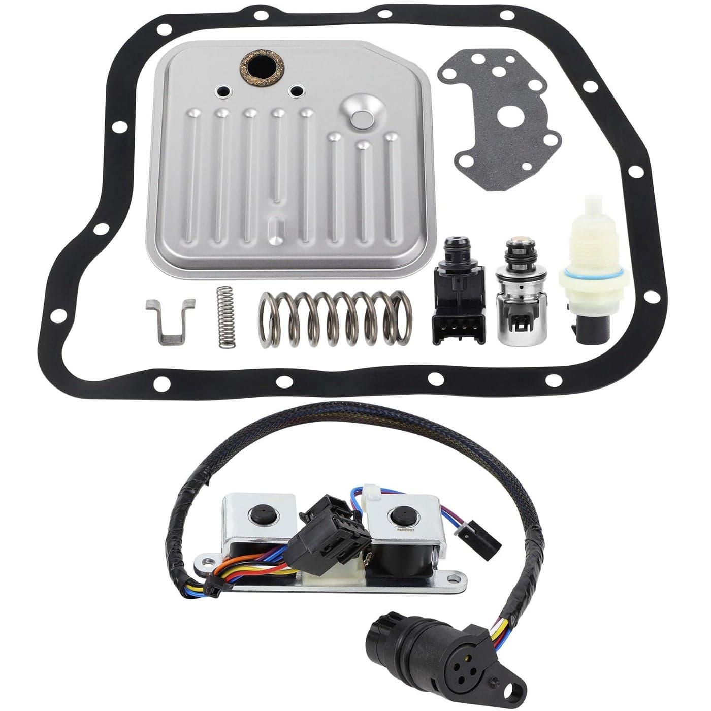 A500 A518 A618 46RE 47RE 48RE Transmission Filter Gasket Kit Fit for Dodge Ram 1500 2500 3500 Dakota Durango Grand Cherokee Jeep Chrysler 2000up with Governor Pressure Sensor Solenoid 42RE 44RE
