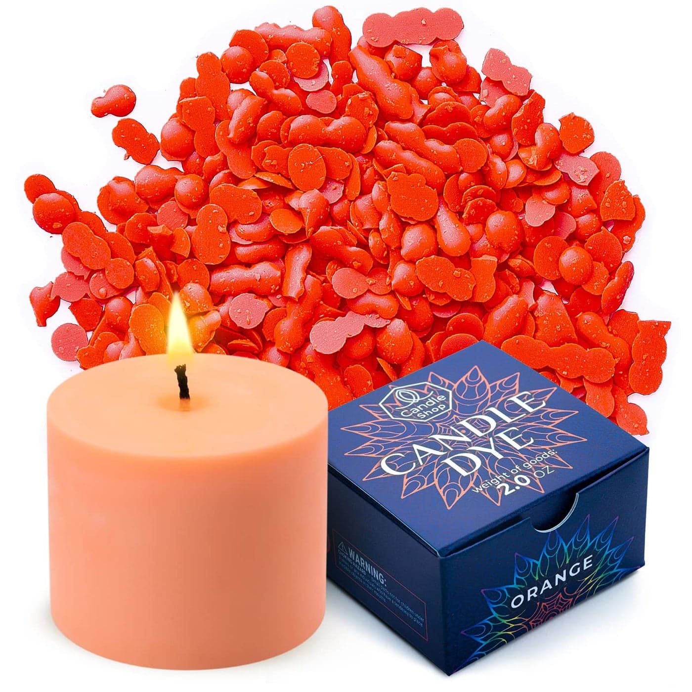 Orange Candle Dye 2oz for Soy Candle Making Highly Concentrated Candle Wax Dyes Candle Shop Premium Color Dye Chips for Soy Wax Beeswax Paraffin