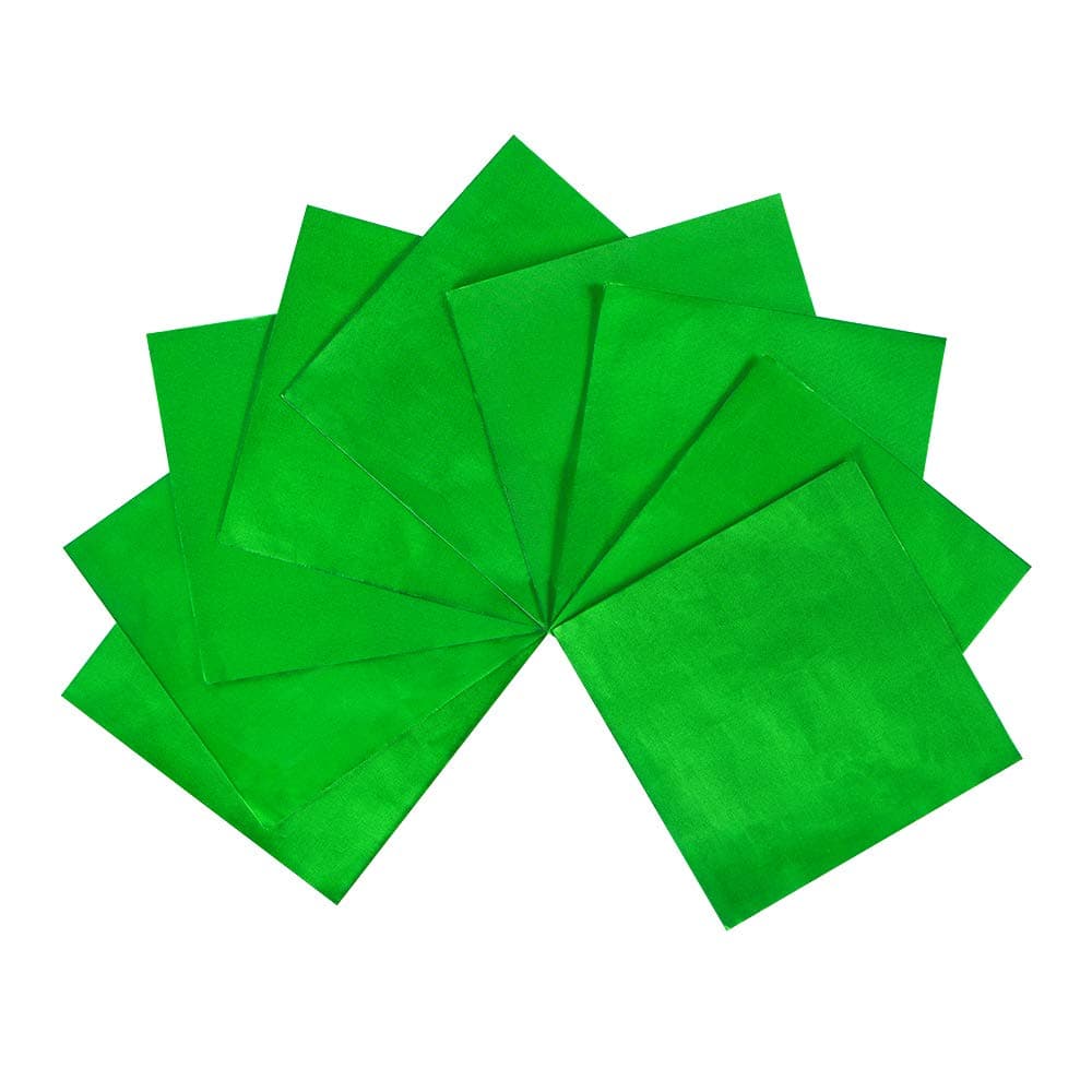 Webake 6 x 6 Inch Square Aluminium Foil Candy Wrappers Candy Wrapping Paper for DIY Chocolate Fudge and Brownies Packaging100 Piece Green