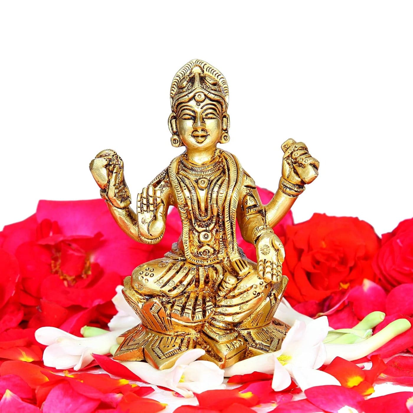 Aalayam Selveer Balambigai Statue Bala Tripura Sundari Idol Balambika Idol Brass 9cm Height Brass Gold Colour 1 Piece