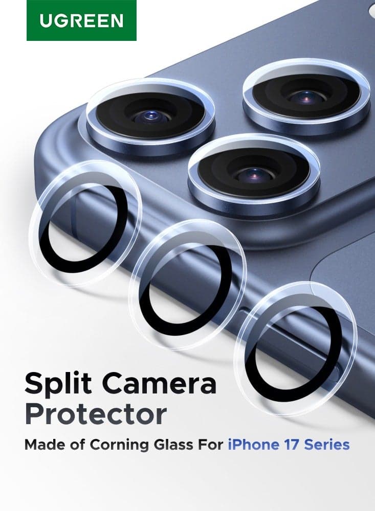 iPhone 17 Pro Max Camera Lens Protector Ultra HD Clear, Anti-Scratch, Easy Installation, Precise Cutouts, No-Residue Adhesive, Compatible with Most Cases, Ultra-thin Tempered Glass, 1 Pack - Clear