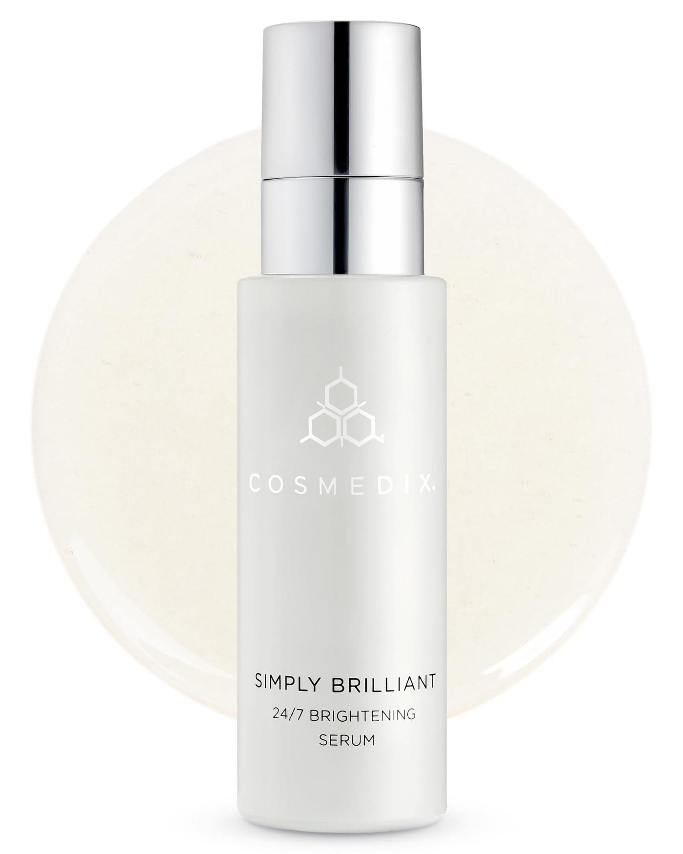 COSMEDIX Simply Brilliant 247 Brightening Face Serum Exfoliating Facial Serum for Fine Lines Wrinkles Uneven Skin Tone Gentle Firming Skincare for BrighterLooking Skin Natural Glow