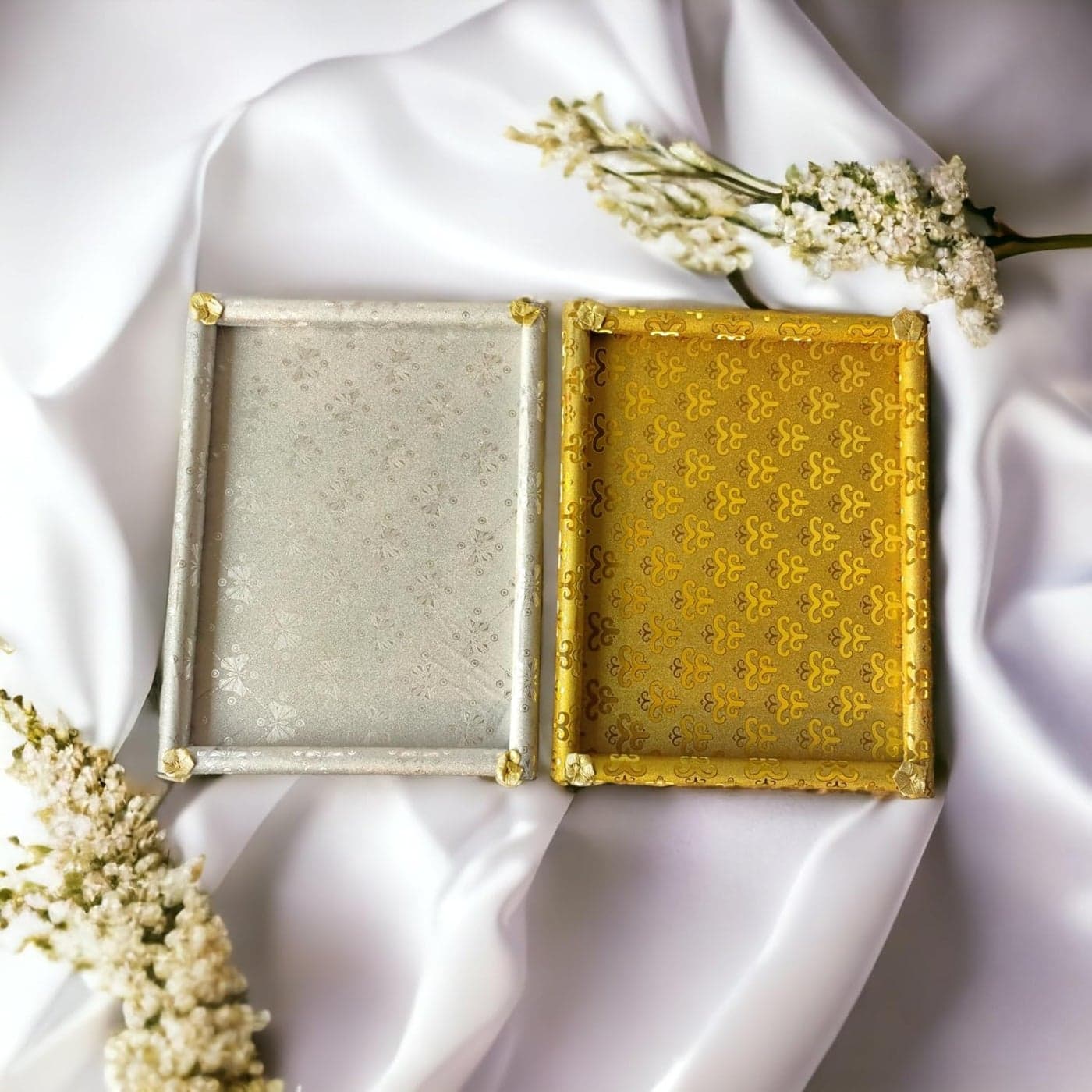 Multipurpose Wedding Gift Packing Tray Decorative Saree Tray for Weddings Celebrations Shagun Tray Suit Packing Basket14 18inch Pack of 2