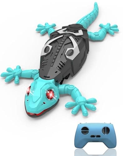Rc Wall Climbing Gecko Toys for Kids Age3 Blue Wall Crawler GeckoRemote Control Electric Lizard with Led Glowing EyesCool Christmas Birthday Gifts for Boys Girls Teens Ages 3 4 5 6 7 8 9 10