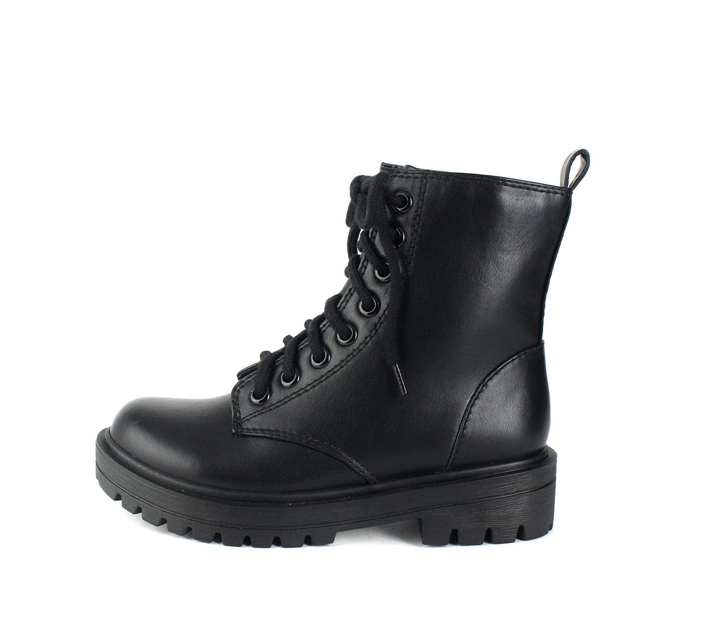 Soda FIRM Lug Sole Combat Ankle Bootie Lace up wSide Zipper Black numeric_9