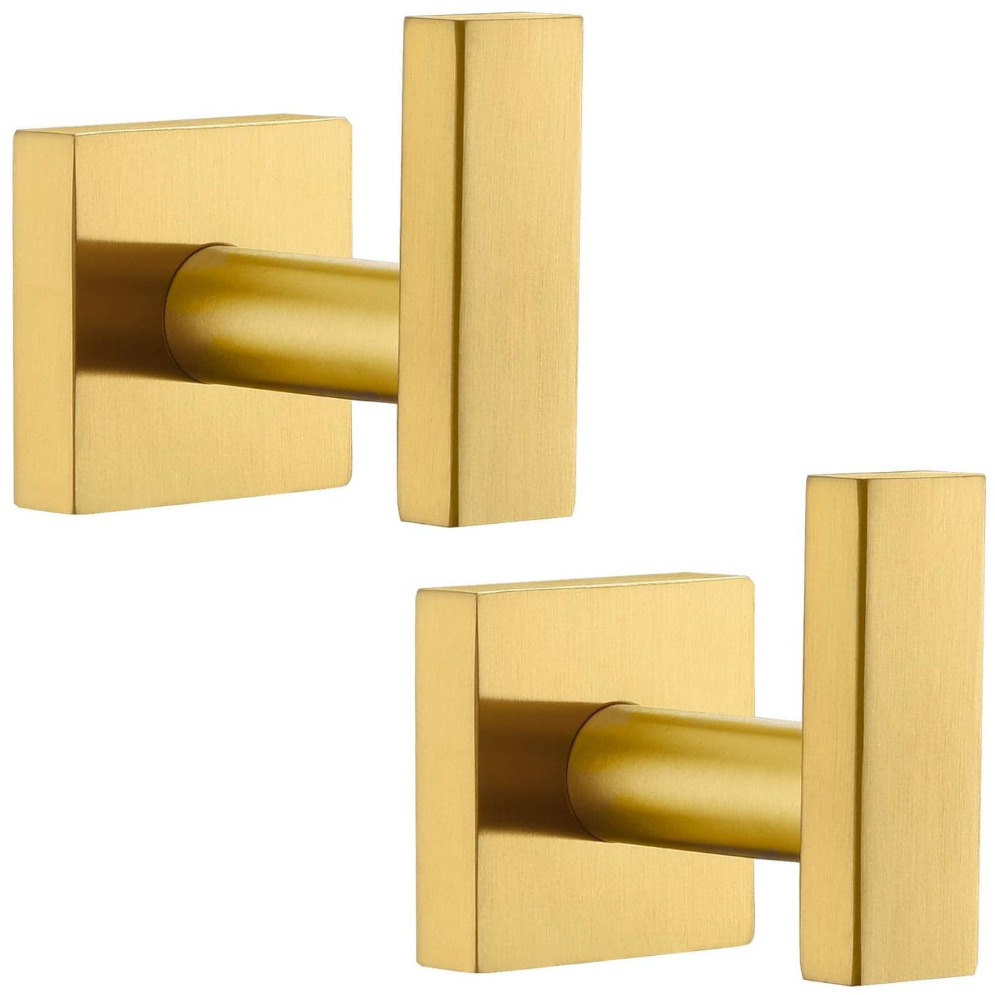 Angle Simple Towel Hooks for Bathroom SUS304 Stainless Steel Square Robe Coat Wall Hooks Hand Towel Holder Brushed Dark Gold 2 Pack