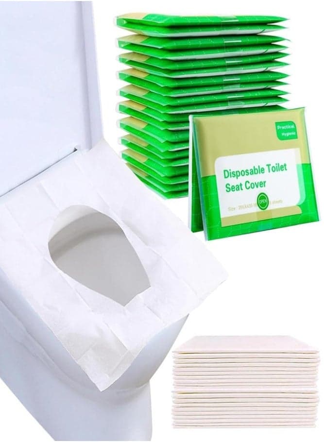 50PCS Flushable Toilet Seat Covers – Disposable Travel Toilet Seat Paper for Adults & Kids