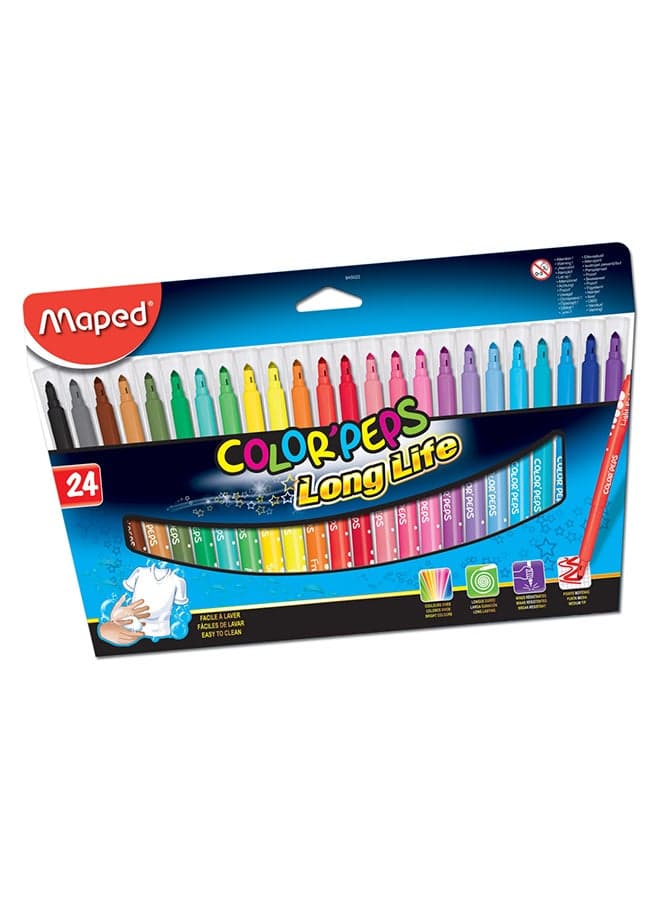 Pack Of 24 Peps Sketch Pen Green/Black/Blue