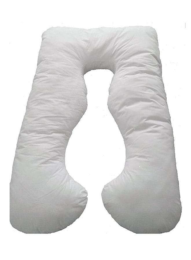Belly Contoured Body U-Shaped Extra Comfort Cuddler Pregnancy Pillow White