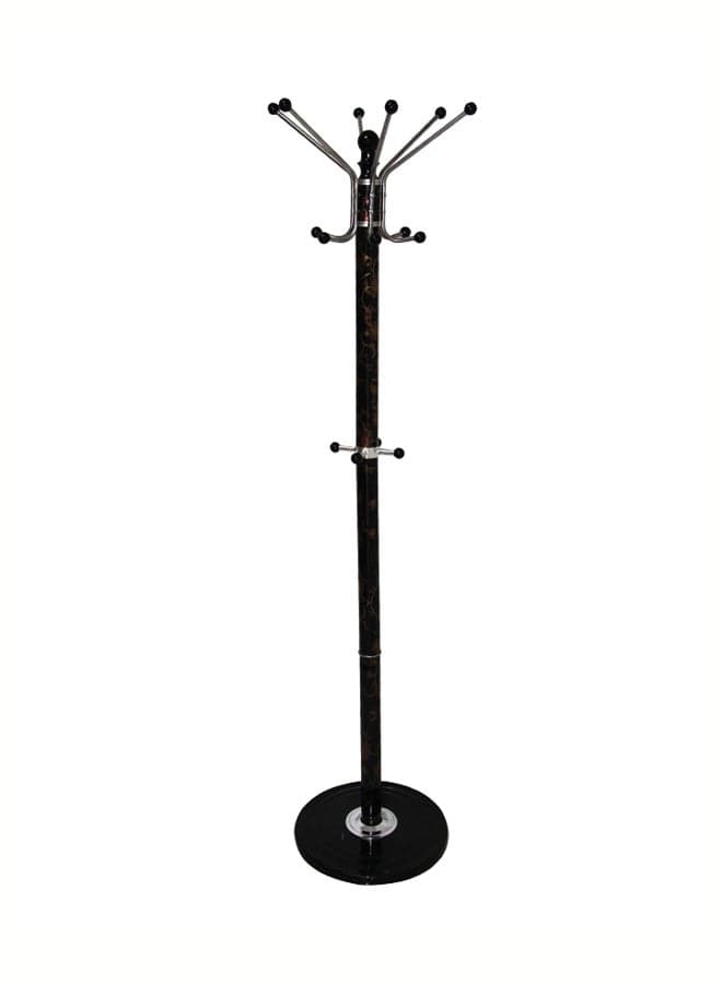 Standing Coat Rack Hanger With 9 Hooks Brown 165x15centimeter