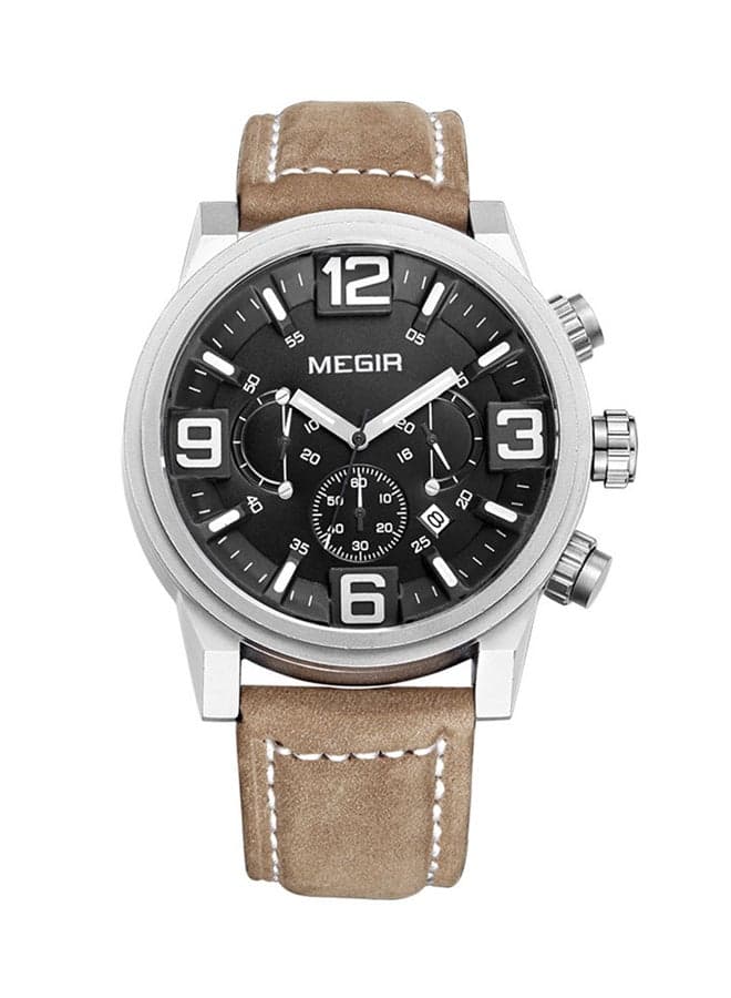 men Elegant Edition Leather Chronograph Watch M3010-BRBK