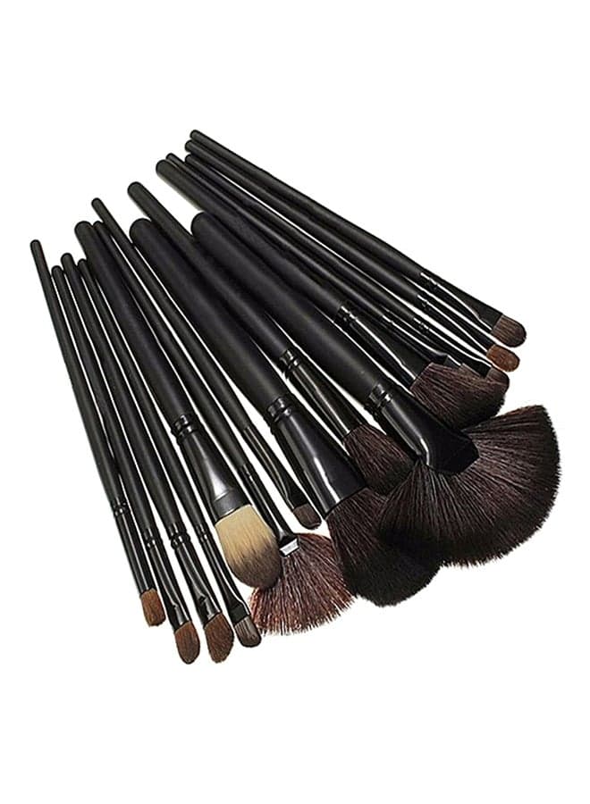 24-Piece Professional Makeup Brush Kit Black/Beige