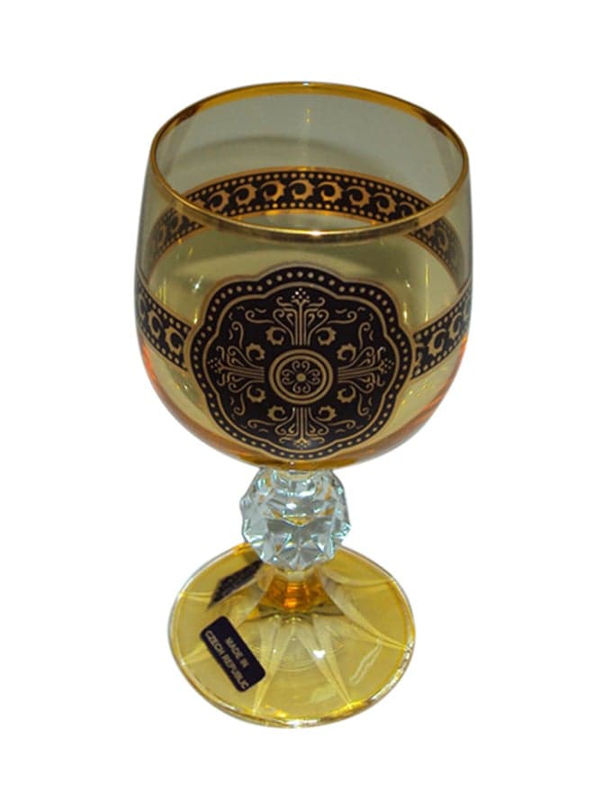 6-Piece Stem Glass Set Gold/Black 150ml