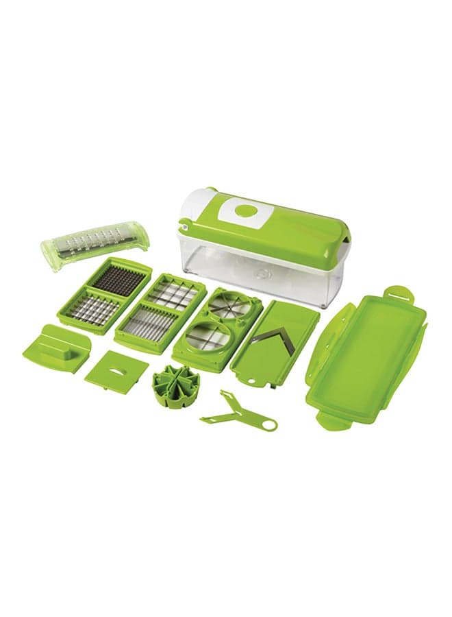 11-Piece Fruit And Vegetable Chopper And Slicer Set White/Green