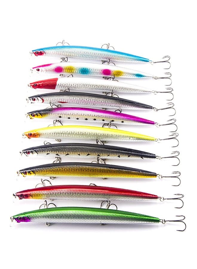 10-Piece Fishing Lure Minnow Hard Bait Set 18.5cm