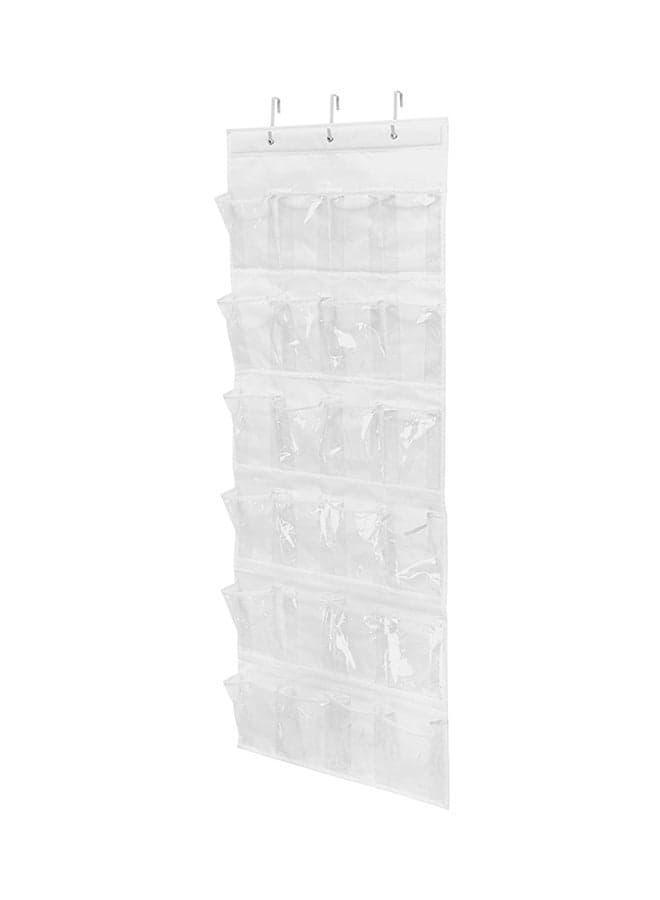 Over-The-Door Shoe Closet Organizer White/Clear 27.3x27.3x3.8cm