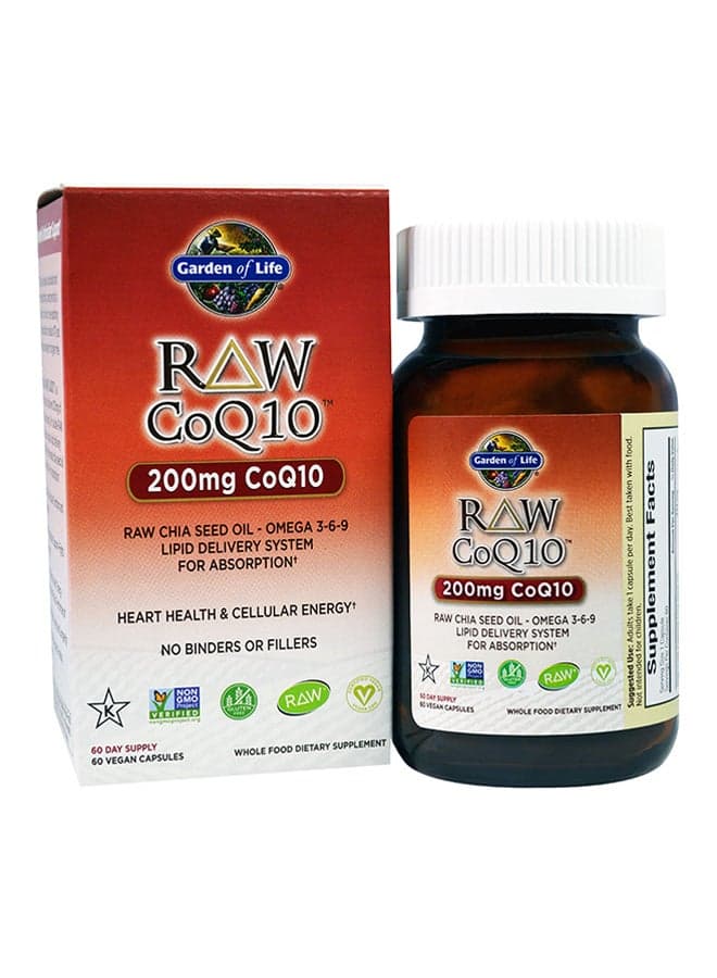 Raw Vegan Capsules 200 mg, 60 Vegan Capsules