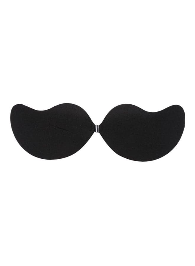 Self Adhesive Silicone Push Up Strapless Invisible Front Closure Bras Black