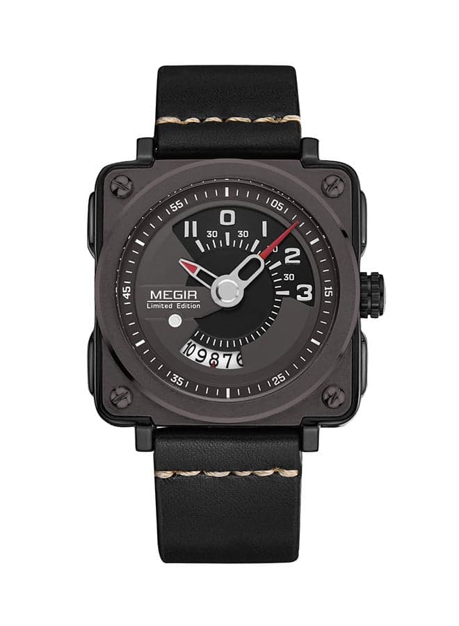 men Leather Analog Watch 2040G
