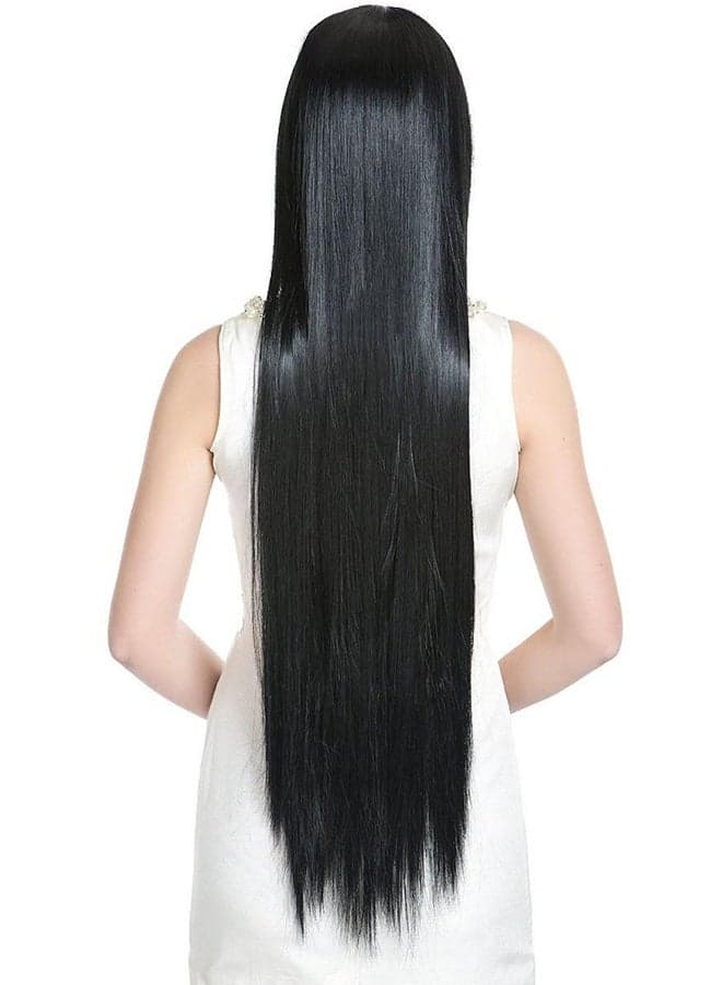 Long Straight Hair Wig Black 100cm