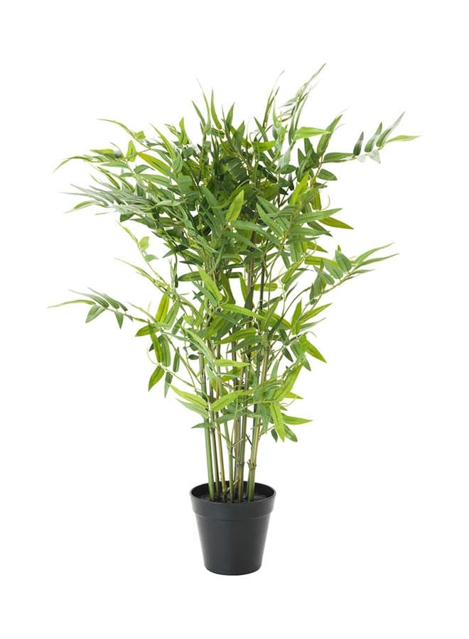 Artificial Potted Bamboo Plant Green/Black 63x12cm