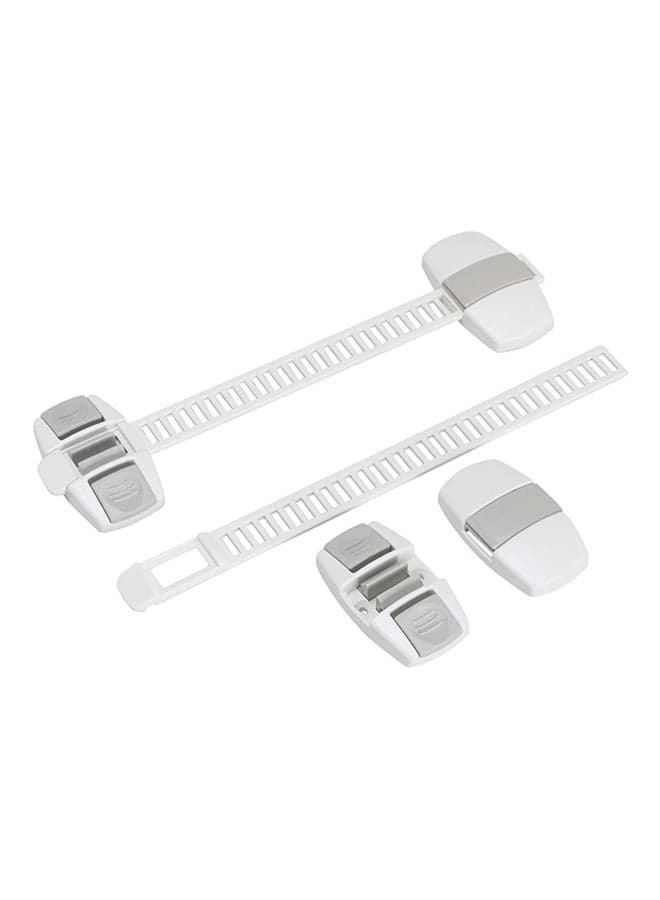 2-Piece Lock For Refrigerator/Freezer White 7.5x20cm