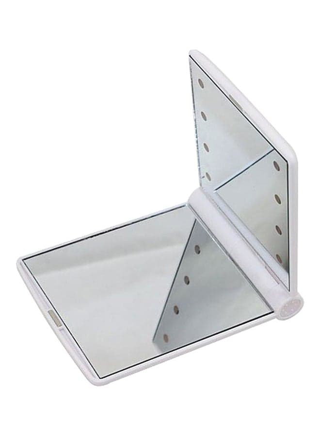 girl fashion folding 8 led light mirror - 6008 White