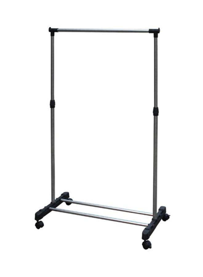 Stainless Steel Garment Rack Silver/Black 160x42x78cm