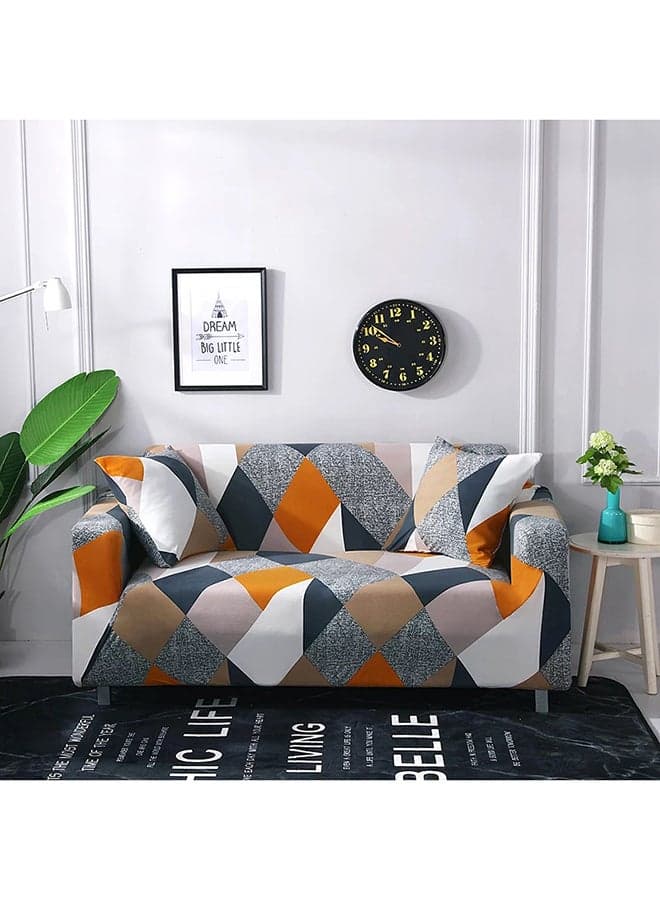 1-Seater Exquisitely Rhombs Designed Wrinkle-free Anti-slip 360-degree Full Coverage Sofa Slipcover Multicolour 90-140cm