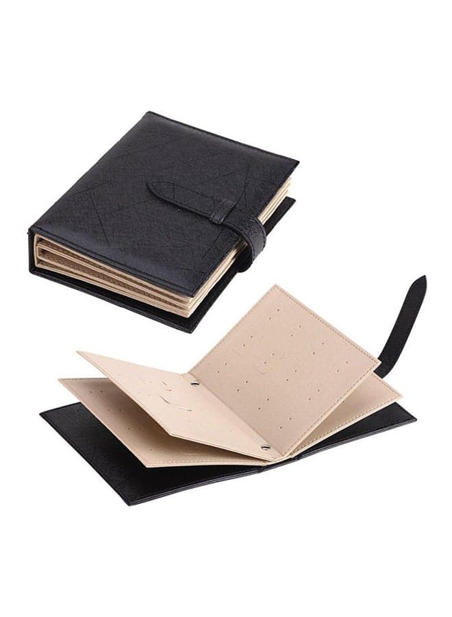 Book Style Earrings Storage Box Black