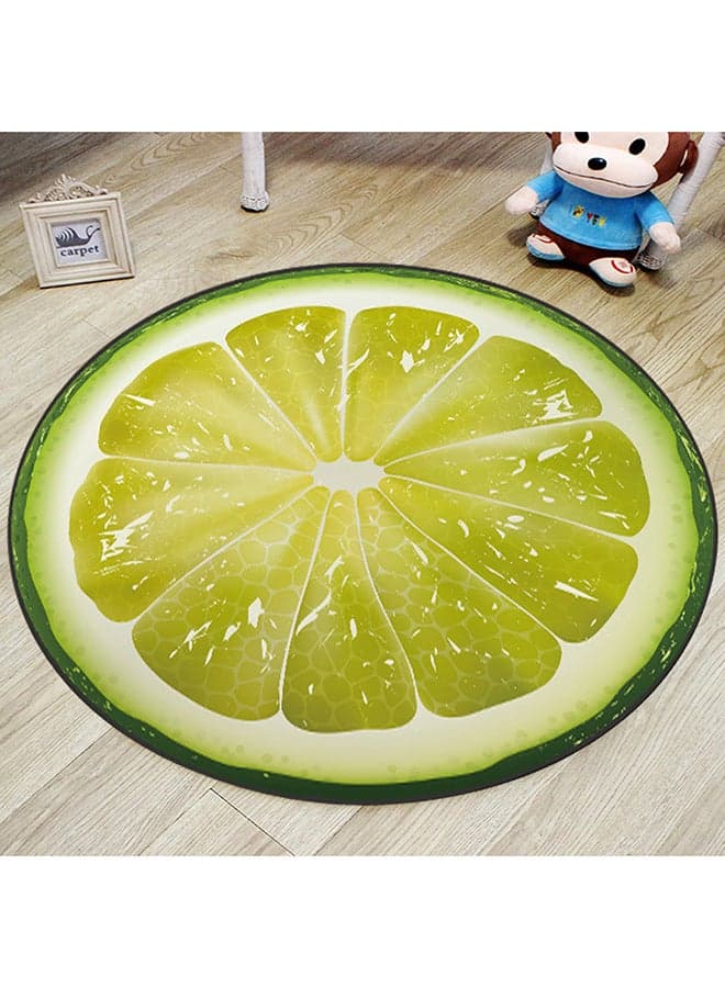 Round Lemon Antiskid Mat Green 80x80cm