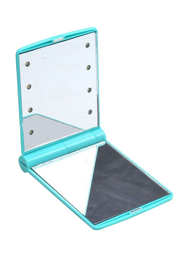 Folding Cosmetic Mirror With Led Lights Blue
