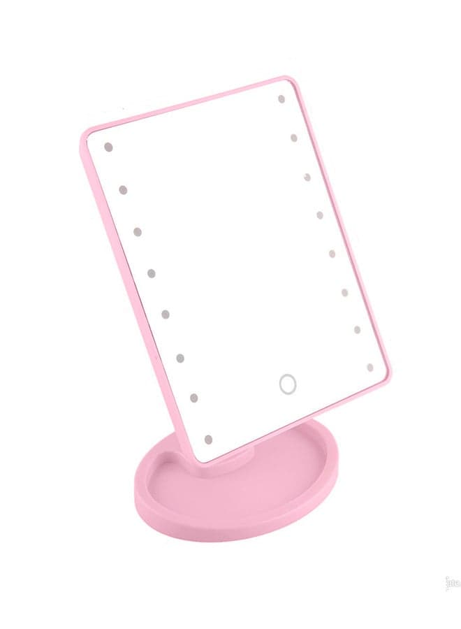 Makeup Mirror With LED Lights Pink 14x8x5inch