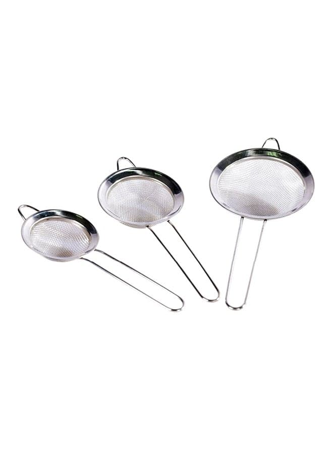 3-Pieces Tea Strainer Silver