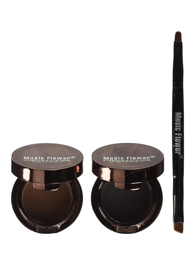 2-In-1 Eyeliner And Eyebrow Cream Black/Brown
