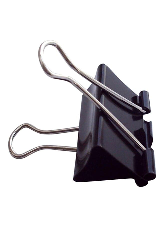 12-Piece Binder Clip Set Black/Silver