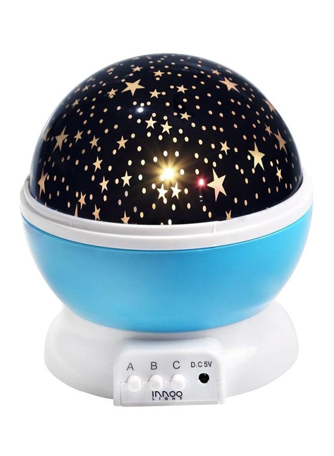 Star And Moon Rotating Projector Night Lamp Blue/Black/White 13x13x14.5cm