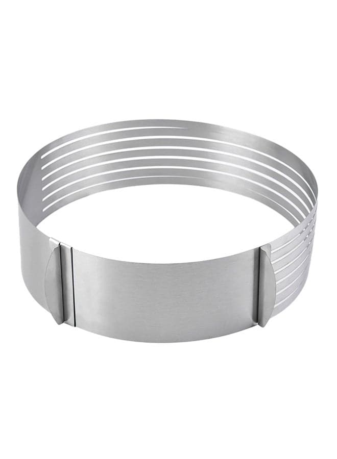 Adjustable Round Shaped Cake Baking Mould Silver 8.5cm