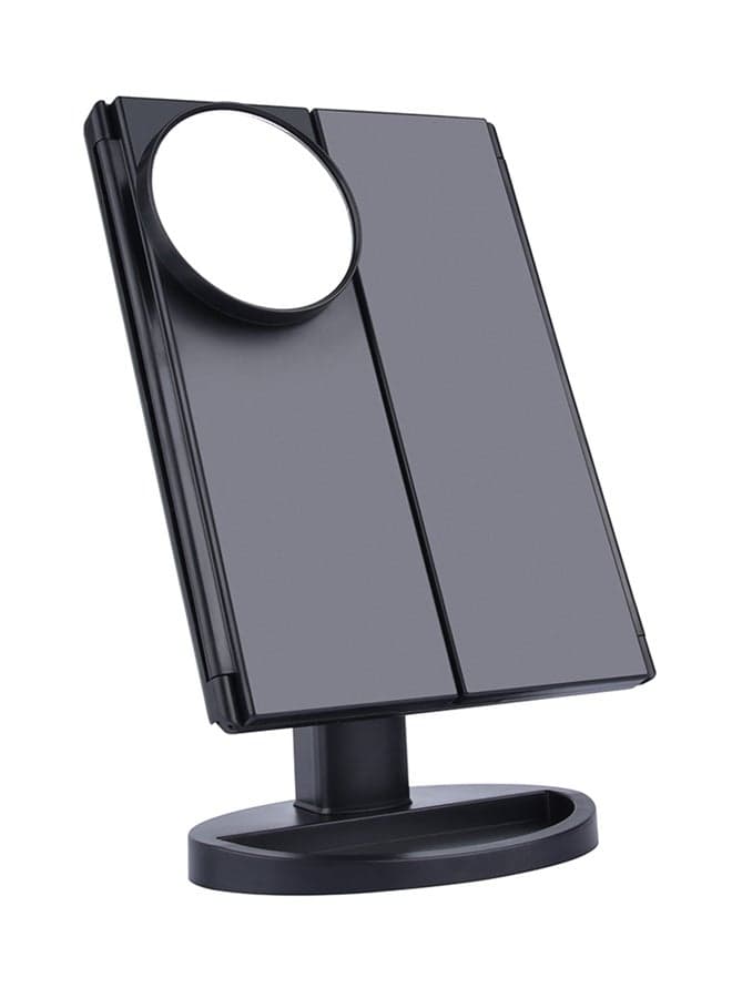 LED Touch Screen Vanity Makeup Mirror Black 30x20centimeter