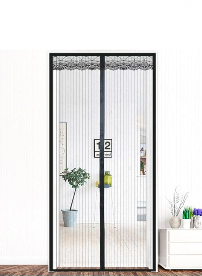 Magic Mesh Magnetic Automatic Closure Anti-Mosquito Door Curtain Black/White