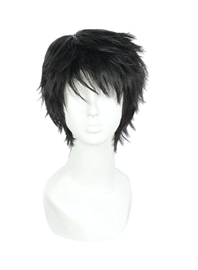 Short Black Men Fluffy Straight Anime Cosplay Heat Resistant Halloween Wig